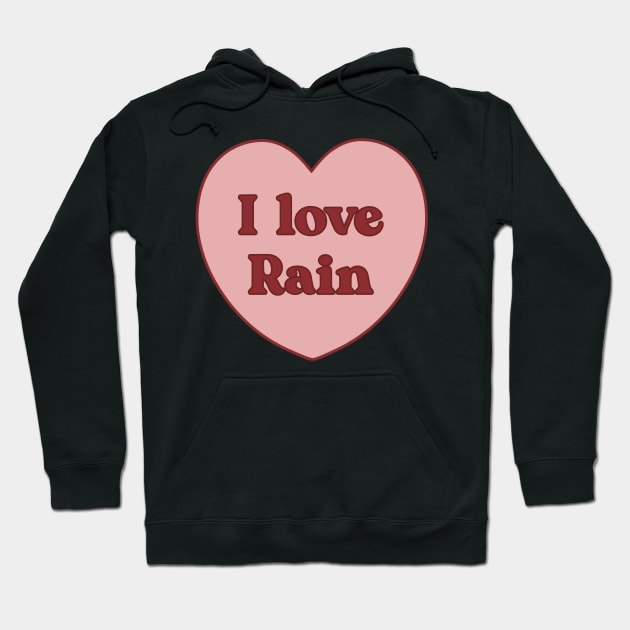 I love rain heart aesthetic dollette coquette pink red Hoodie by maoudraw